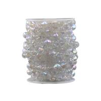 Plastic Bead Garland Strand, with Cotton Thread & plastic spool, clear, 12mm+4mm 