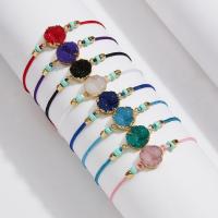 Resin Bracelets, Nylon Cord, with Resin, gold color plated, fashion jewelry & adjustable & for woman Approx 7 Inch 