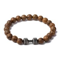 Wood Bracelets, Wenge, with Zinc Alloy, Unisex, brown 