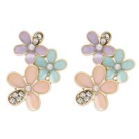 Zinc Alloy Drop Earring, with enamel, plated, fashion jewelry & for woman & with rhinestone, nickel, lead & cadmium free 