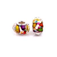 Zinc Alloy European Large Hole Beads, with Resin, plated, DIY, mixed colors, 5mm 