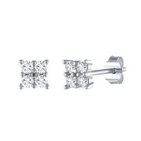 Cubic Zirconia Micro Pave Sterling Silver Earring, 925 Sterling Silver, plated, fashion jewelry & micro pave cubic zirconia & for woman 4.51mm,11.02mm 