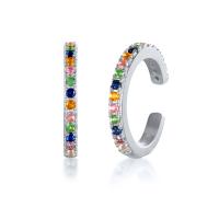 Cubic Zirconia Micro Pave Sterling Silver Earring, 925 Sterling Silver, plated, fashion jewelry & micro pave cubic zirconia & for woman 10.47mm,14.13mm 