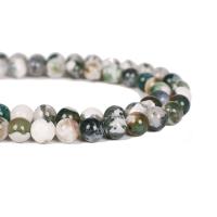 Natural Tree Agate Beads, Round, DIY Approx 15 Inch 