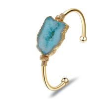 Agate Bangle, Ice Quartz Agate, gold color plated & for woman Inner Approx 70mm 