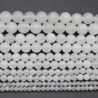 Weiße Chalcedon Perlen, Weiß Chalcedon, rund, DIY & verschiedenen Materialien für die Wahl, keine, Länge:ca. 15 ZollInch, verkauft von Strang