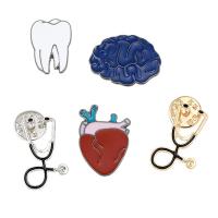 Halsband Schmuck Brosche, Zinklegierung, Zahn, plattiert, verschiedene Stile für Wahl & Emaille, keine, verkauft von PC