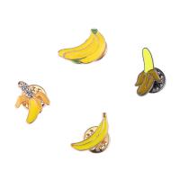 Halsband Schmuck Brosche, Zinklegierung, Banana, plattiert, verschiedene Stile für Wahl & Emaille & mit Strass, keine, verkauft von PC