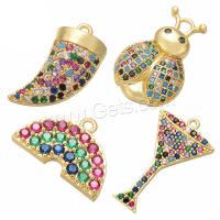 Cubic Zirconia Micro Pave Brass Pendant, plated, DIY & with rhinestone, metallic color plated    