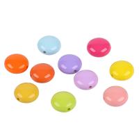 Pearlized Acrylic Beads, Flat Round, use for DIY cell/Key chain/Headdress/brooch & fluorescent & solid color Approx 2mm 