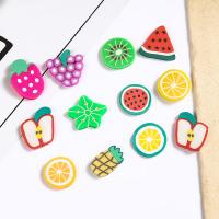 Polymer Clay Findings, Fruit, handmade, random style & use for DIY cell/Key chain/Headdress/brooch & no hole, mixed colors 