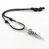 Zinc Alloy Necklace, with Waxed Cotton Cord, fashion jewelry & for man, silver color, 50cmuff0c 