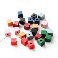 Wood Earring Drop Component,  Square, DIY Approx 4mm 
