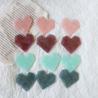Acetate Cabochon, Flat Heart, use for DIY cell/Key chain/Headdress/brooch & no hole 