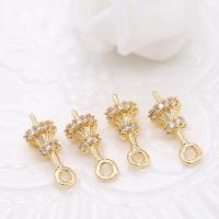 Brass Peg Bail, gold color plated, DIY & micro pave cubic zirconia, metallic color plated 