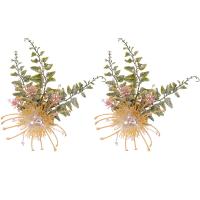 Braut Haar Blumen, Zinklegierung, mit Kunststoff Perlen, Modeschmuck & für Frau, Goldfarbe, 180x120mm, verkauft von Paar