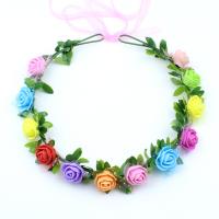 Bridal Hair Wreath, PE Foam, with Cloth & Iron, Flower, handmade, wedding gift & with rubber covered & adjustable 18cm,2.5cm 