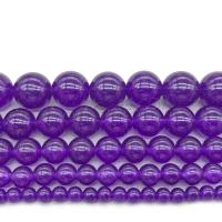 Purple Chalcedony Bead, Round, polished, DIY purple 