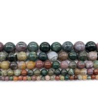 Perle agate indienne naturelle , Rond, poli, DIY & normes différentes pour le choix, couleurs mélangées, Vendu par brin
