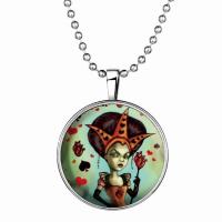 Time Gem Jewelry Necklace, Zinc Alloy, with Glass Gemstone & Stainless Steel, Unisex, mixed colors 