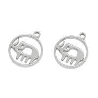 Stainless Steel Pendants, 304 Stainless Steel, Elephant, silver color 10/Bag 