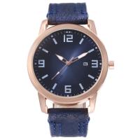 Men Wrist Watch, PU Leather, with zinc alloy dial & Glass, Chinese movement, rose gold color plated, durable & waterproofless & for man 22mm Approx 10.2 Inch [