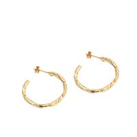 Sterling Silver Huggie Hoop Earring, 925 Sterling Silver, gold color plated, for woman, metallic color plated, nickel, lead & cadmium free, 27.2mm 