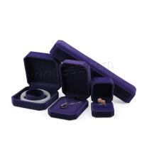 boîtes à bijoux en velours, Boîte de velours, Portable & durable & styles différents pour le choix, violet, protéger l'environnement, sans nickel, plomb et cadmium, Vendu par PC