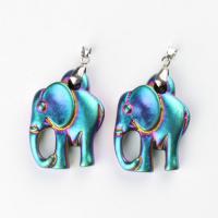 Glass Pendants, Glass Stone, Elephant, plated Approx 5*6mm 