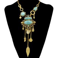 Turquoise Zinc Alloy Necklace, with turquoise, plated, fashion jewelry & for woman & hollow nickel, lead & cadmium free .90 Inch 