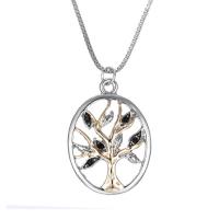 Zinc Alloy Necklace, Tree, for woman, silver color 