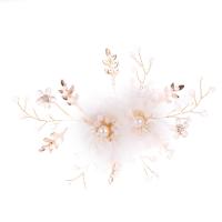 Bridal Hair Clip, Zinc Alloy, with Plastic Pearl, fashion jewelry & for woman, white 