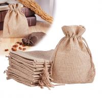 Linen Jewelry Pouches Bags, brown 