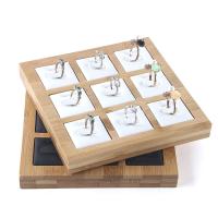 Bamboo Ring Display,  Square, 9 cells 