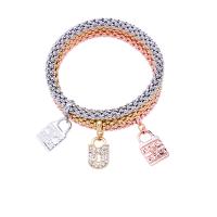 alliage de zinc Set de bracelet, Bracelet, avec fil élastique, bijoux de mode & pour femme, 70mm Environ 2.75 pouce, Vendu par fixé