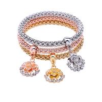 alliage de zinc Set de bracelet, Bracelet, avec fil élastique, bijoux de mode & pour femme, 250mm Environ 9.84 pouce, Vendu par fixé