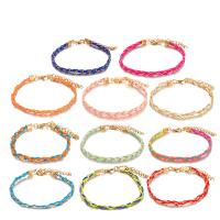 Fashion Jewelry Bracelet, Polyester, gold color plated, braided bracelet & folk style & Unisex Approx 7.9 Inch 