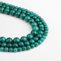 Perles de bois en pierre , pierre de grain, Rond, vert, protéger l'environnement, sans nickel, plomb et cadmium Vendu par brin