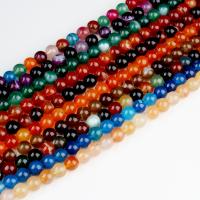 Perles agates, Agate, Rond, plus de couleurs à choisir, protéger l'environnement, sans nickel, plomb et cadmium Vendu par brin[