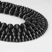 Natural Black Agate Beads, Round, black, nickel, lead & cadmium free 