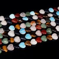 Смешанные бусы с драгоценными камнями, Полудрагоценный камень, Сердце, Другое покрытие, DIY & разный размер для выбора, разноцветный, длина:Приблизительно 15 дюймовый, продается Strand