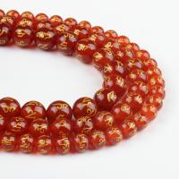 Natürlich rote Achat Perlen, Roter Achat, rund, rot, 8x8x8mm, 48PC/Strang, verkauft von Strang
