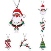 Christmas Jewelry Necklace, Zinc Alloy, Christmas Sock, Christmas Design & fashion jewelry 