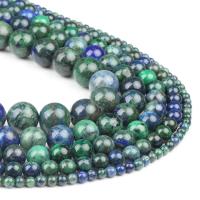 Jaspis Stein Perlen, Lapislazuli Phönix, rund, poliert, grün, 98PCs/Strang, verkauft von Strang