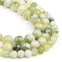 Perles amazonite, Vert-Jade, Rond, poli, vert Vendu par brin