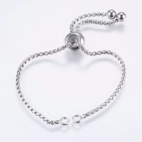 Stainless Steel Bracelet & Bangle Finding, 304 Stainless Steel, with stopper beads & Length Adjustable & DIY, original color 