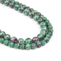 Ruby in Zoisite Beads, Round, polished, green 