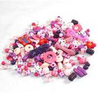 Children DIY String Beads Set, Wood, cord & beads, mixed colors Approx 