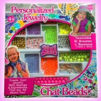 Children DIY String Beads Set, Polystyrene, cord & beads, mixed colors 