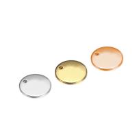 Stainless Steel Pendants, Flat Round, plated, DIY 